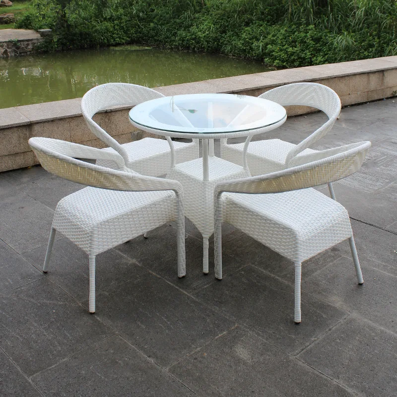 Outdoor table, chair, rattan chair, three-to-five-piece set, outdoor courtyard, garden balcony, rattan table and chairs, coffee
