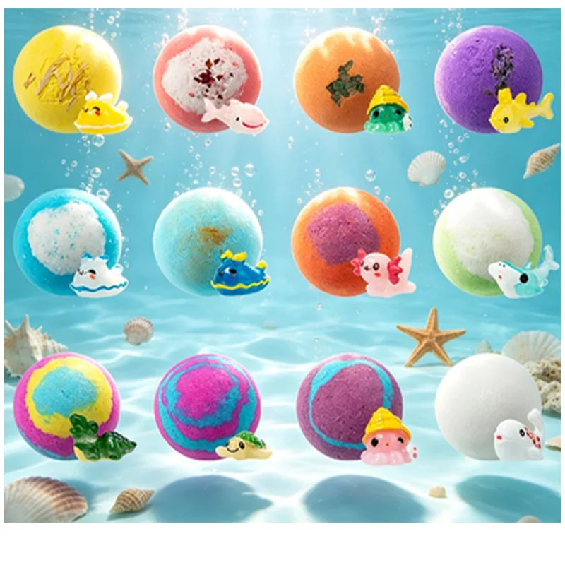 

Набор бомбочек для ванн с морской тематикой и игрушками-сюрпризами, 12 штук, натуральные шарики для пенной ванны, безопасные солевые шарики для спа-процедур, подарок на праздники
