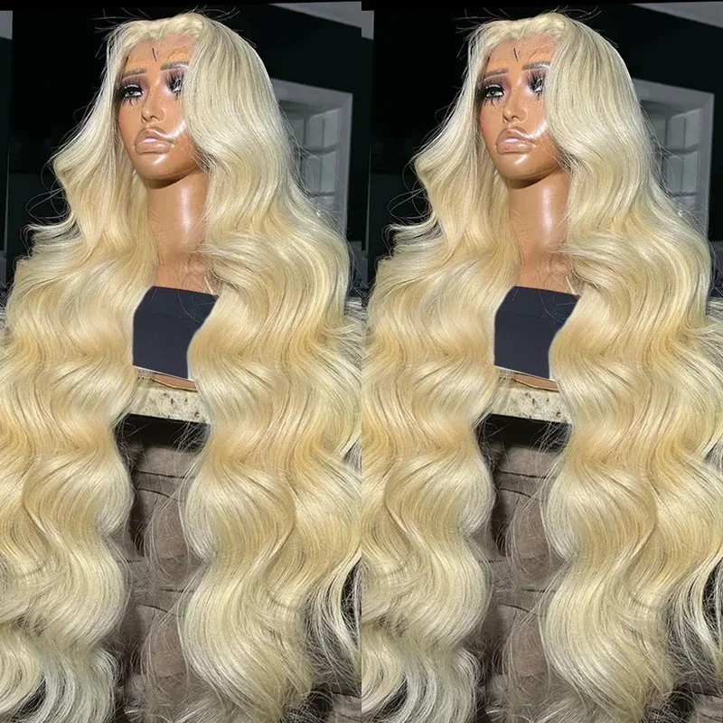 613 Body Wave 13x6 Lace Front Human Hair Wig 250% Honey Blonde HD Transparent Lace Frontal Wigs Colored Water Wave Wig 30 Inch