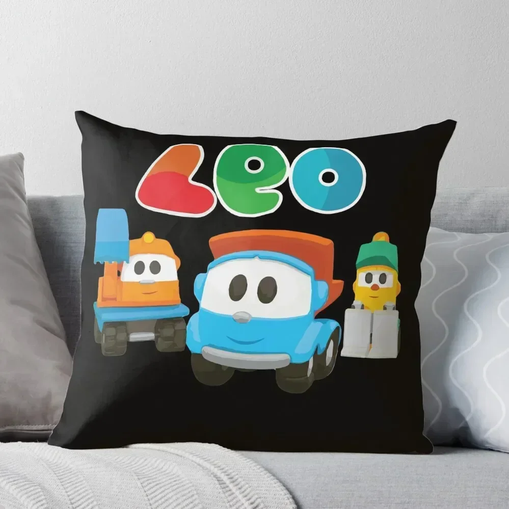 leo the truck, lifty and scoop Throw Pillow Pillow Cases Decorative pillowcases for sofa cushions pillow