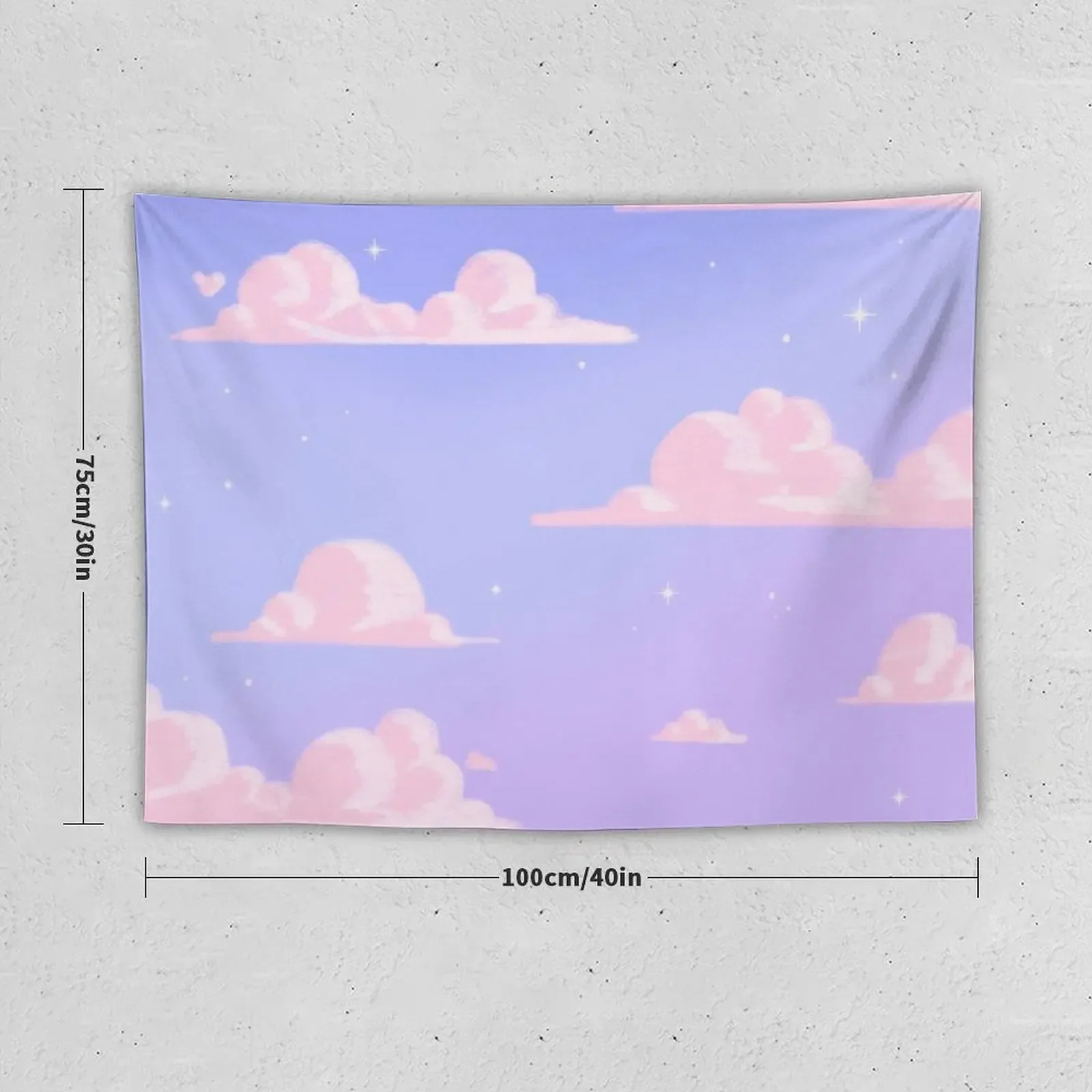 Pink Clouds Purple Sky Lo Fi Tapestry Wall Decor Bedroom Decor Room Decorating Aesthetic Cute Room Things Tapestry