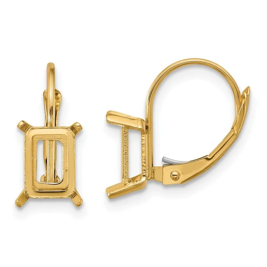 

14k 7x5 Emerald Leverback Earring Mounting