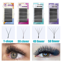 Lakanaku C D DD Curl YY 3D W 4D W 5D W 6D W 8D W Lashes Extensions Fluffy W Shape Bloom Eyelash Clover Volume Cilios