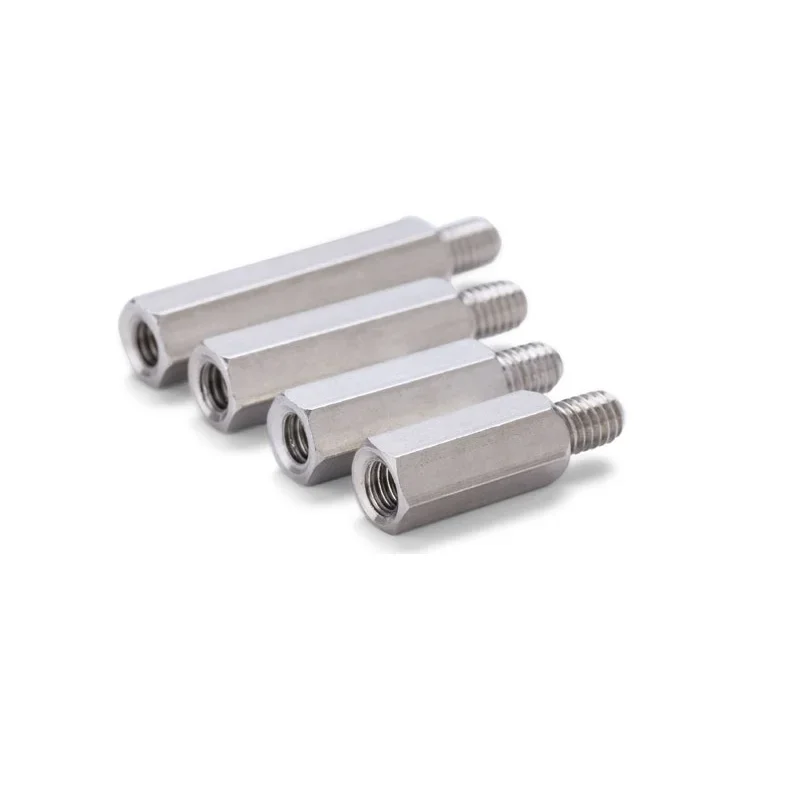 Stainless steel single head hex connection stud Inner and outer teeth hexagonal yin-yang isolation column  M3M4M5M6