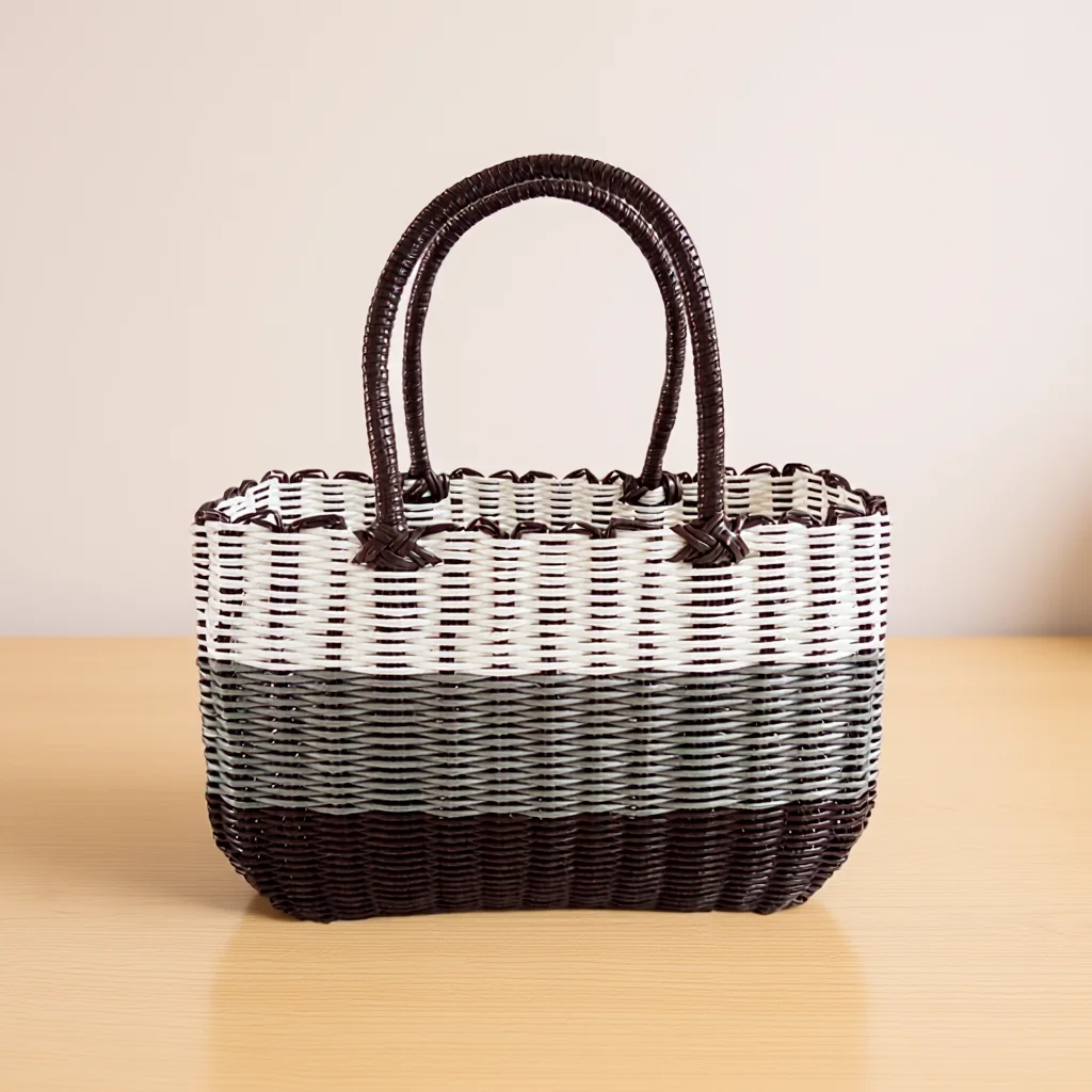 

Handwoven Rattan Basket Medium Picnic Basket For Women Beach Bag Multifunctional Storage Organizer Vegetable Fruit Container