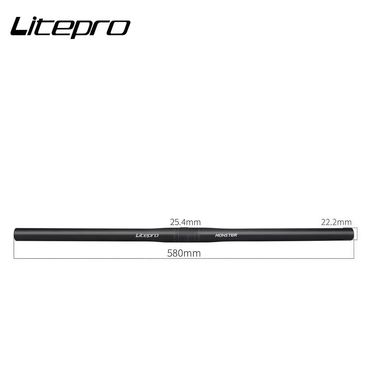 LITEPRO Monster Aluminum Handlebar For Folding Bike – 25.4mm Clamp 580mm Width Anodized Black/Red/Silver/Gold/Iridescent
