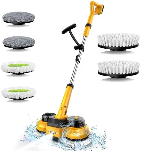 2-in-1 Cordless Electric Mop for 20V – Spin & Scrub with LED, Spray, 800 RPM – No Battery