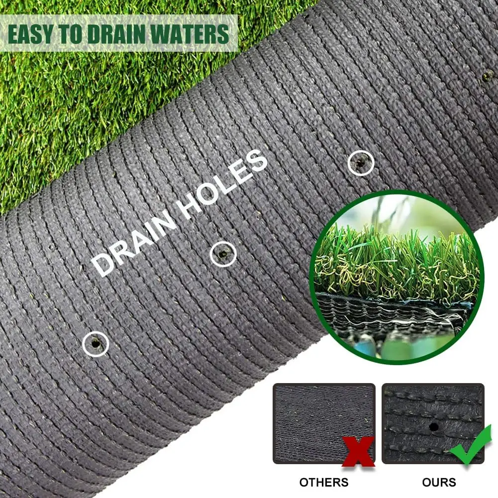 Artificial Grass 6.5FTX10FT Fake Grass 1.38 Inch Thick Realistic Synthetic Grass Indoor Outdoor Rug Custom Sized Dogs Mat Garden