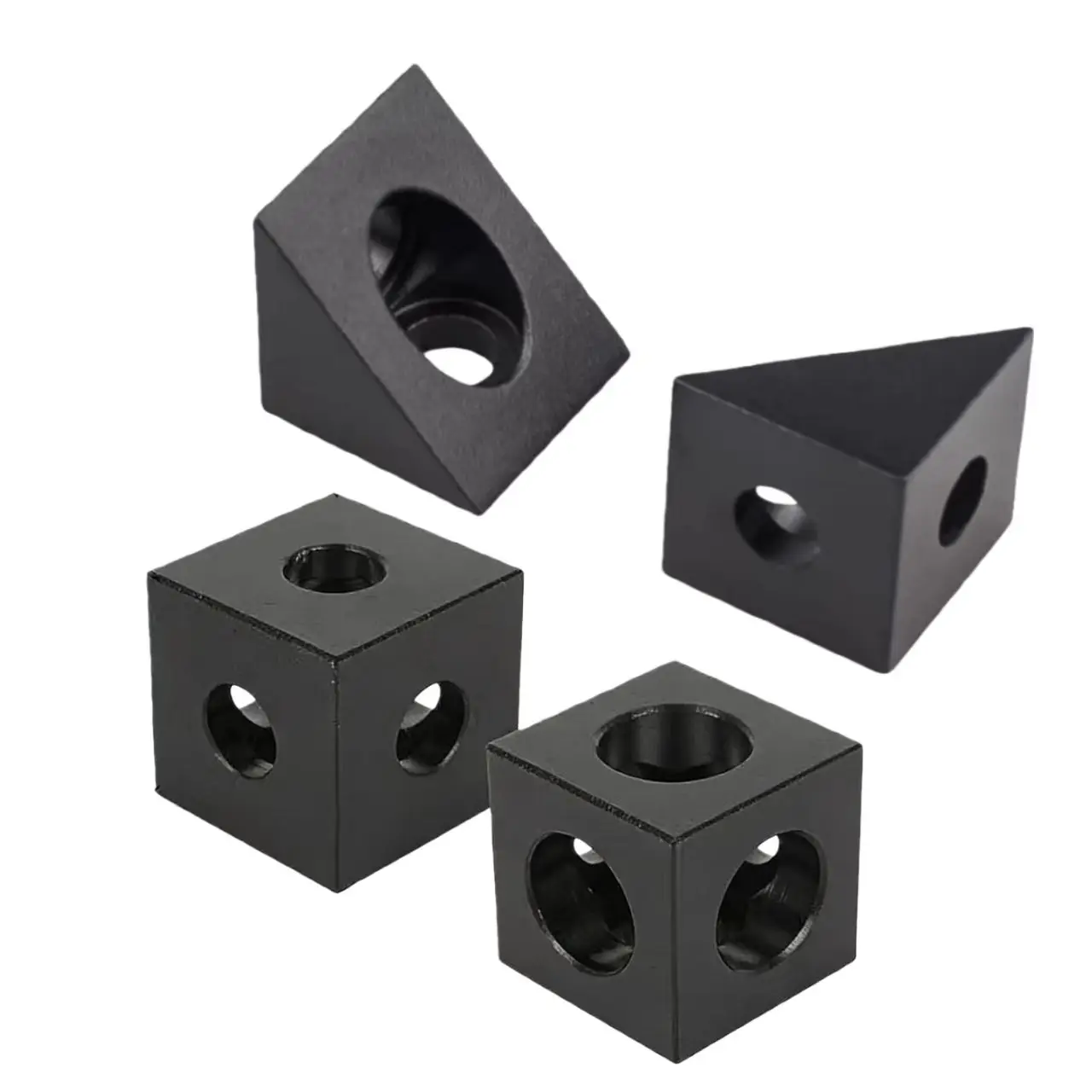 1515/2020 3DV Type Slot Black Corner Connector 90 Degree Angle Bracket CNC Rail Kit for EU Aluminum Profile
