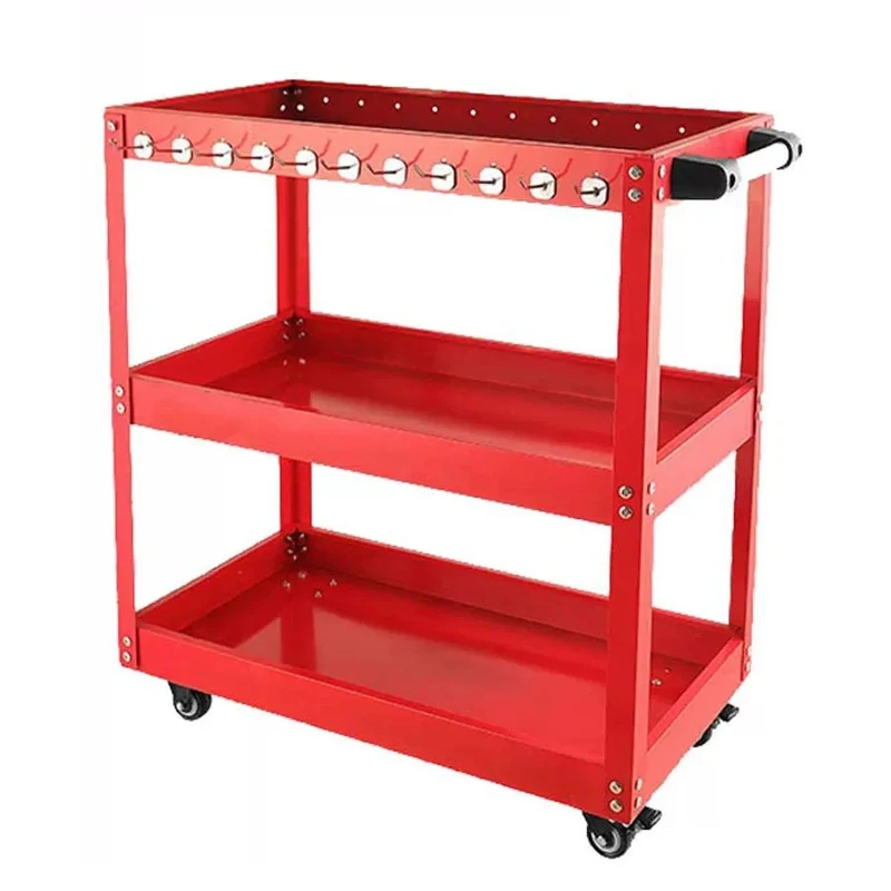 Auto Repair Repair Tool Car Three-tier Trolley Car Mobile Repairer Multifunctional Mechanical Workshop Tools Cart Shelf Layer