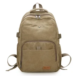 New Cotton Canvas Backpack Male Korean Version of Large Capacity Student Bag Female Retro Casual Outdoor Travel Backpack