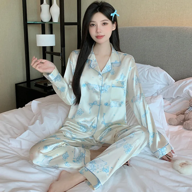 Summer Newwomen Simple Light Luxury Fashion Elegant French Pajamas Skin Friendly Comfort Shorts Shirt Nightgown Set Home Clothes
