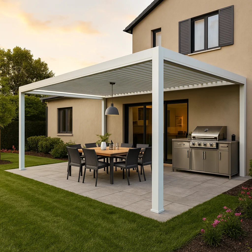 Household Powder Coated Aluminum Alloy Pavilion Environmentally Friendly Panoramic Outdoor Pergola Backyard Party Gazebo