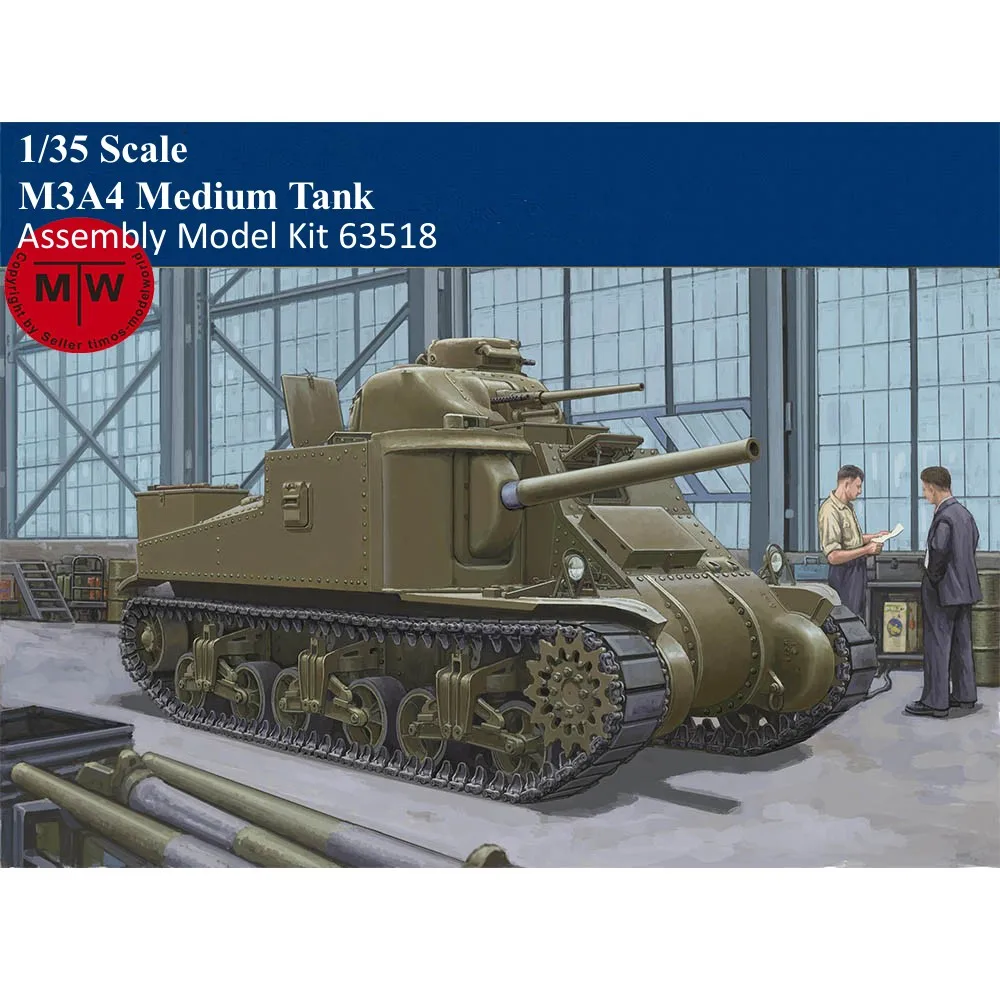 

Trumpeter 63518 1/35 Scale M3A4 Medium Tank Military Plastic Assembly Model Kits