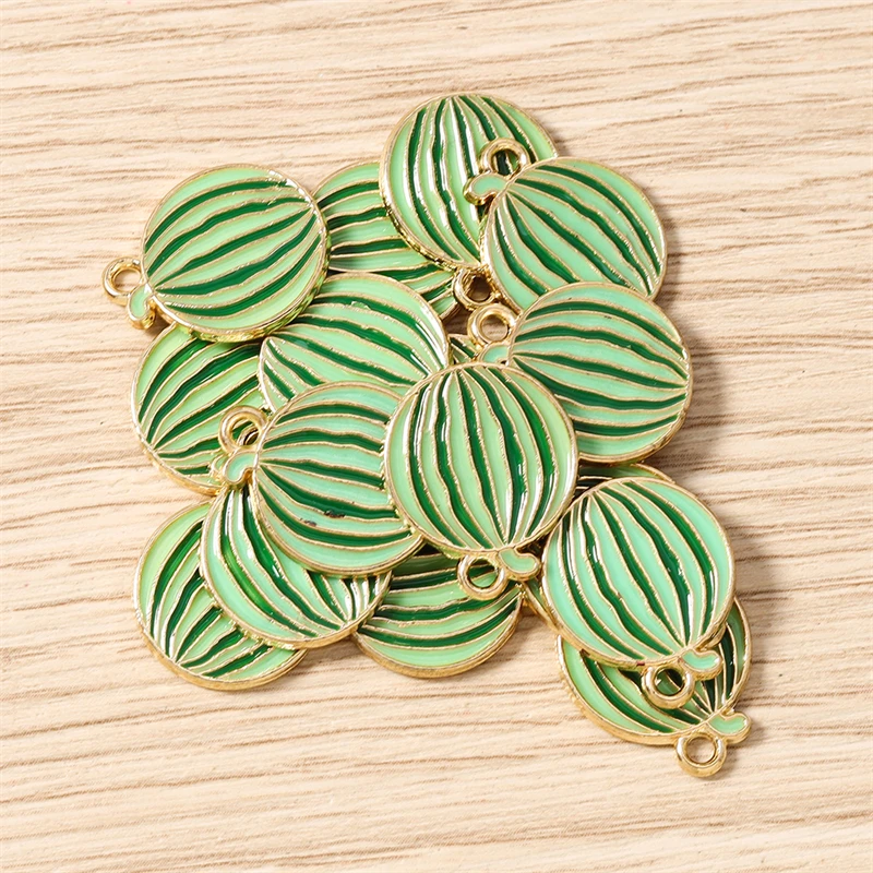 10 Stück 15x17mm Niedliche Emaille-Frucht-Wassermelonen-Anhänger für die Herstellung von Anhängern, Halsketten, Ohrringen, Armbändern, DIY-Handwerk und Schmuckzubehör – Detail 8