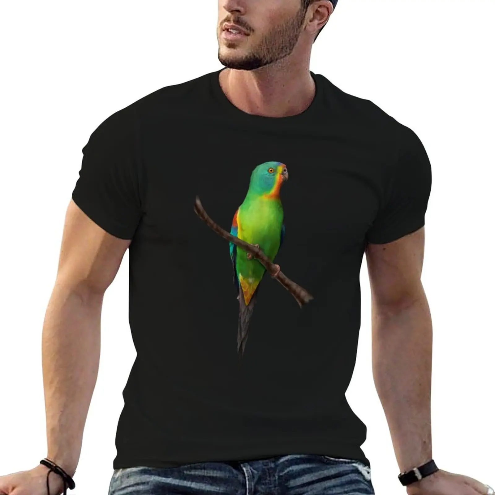 Swift Parrot Bird Painting T-Shirt cotton graphic tees valentines boutique clothes men tshirt