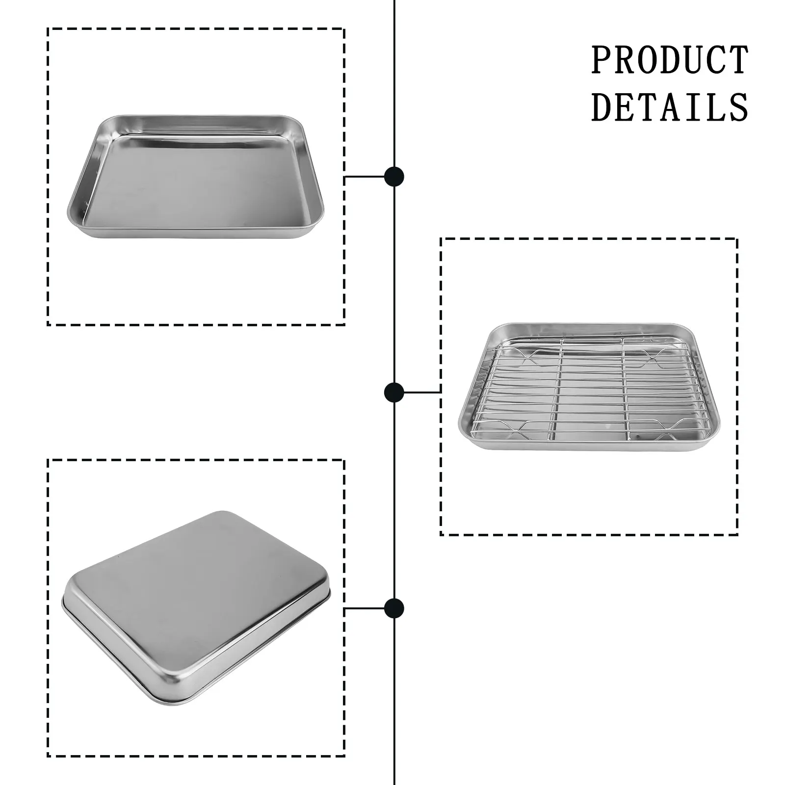 Stainless Steel For Baking Sheet and Cooling Rack Set for All Cooking Needs 430 18/0 Material Full Sides Design