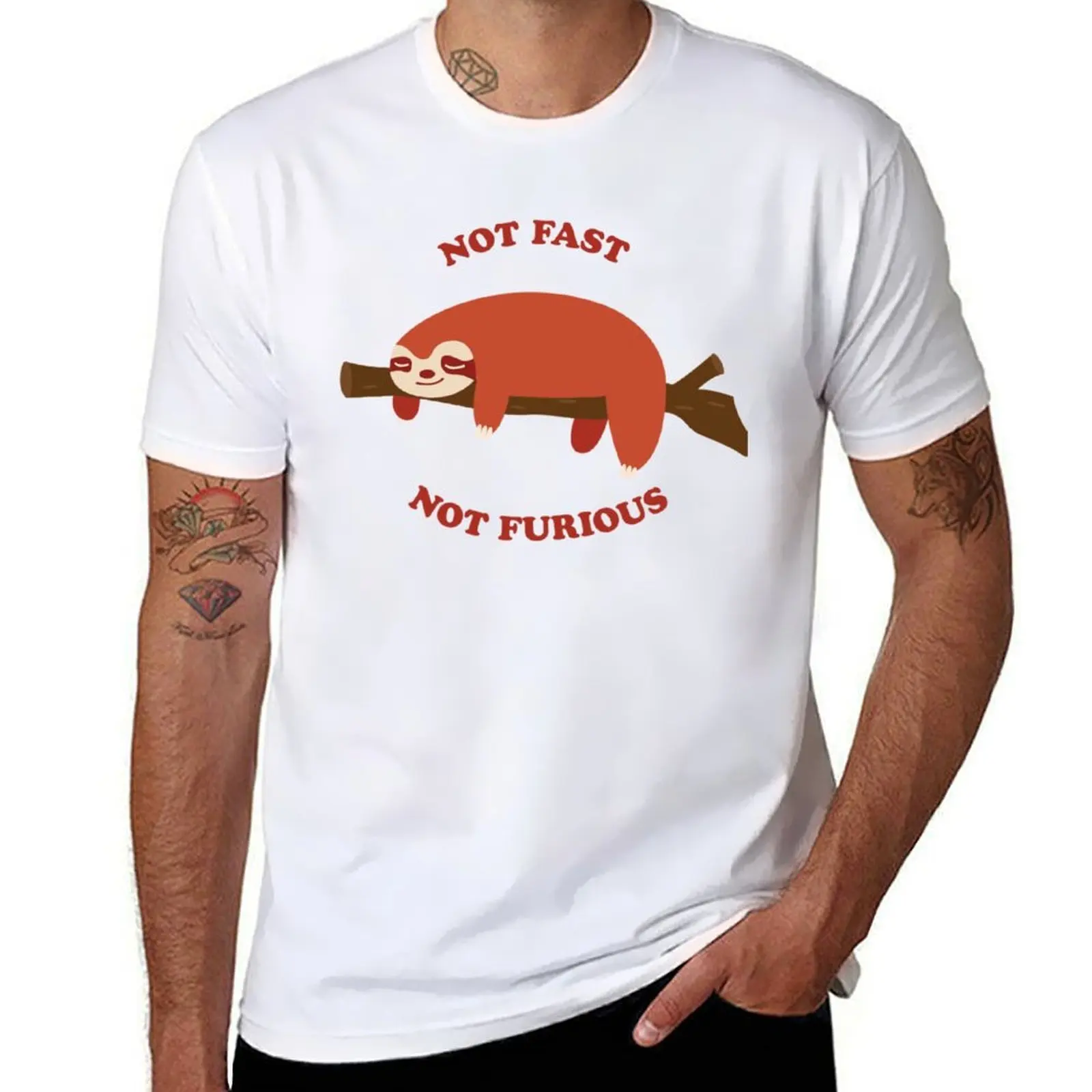 

not fast not furious slothElla&x27;s T-Shirt funny t shirts cotton funny t shirts man t shirt man cotton T-shirt