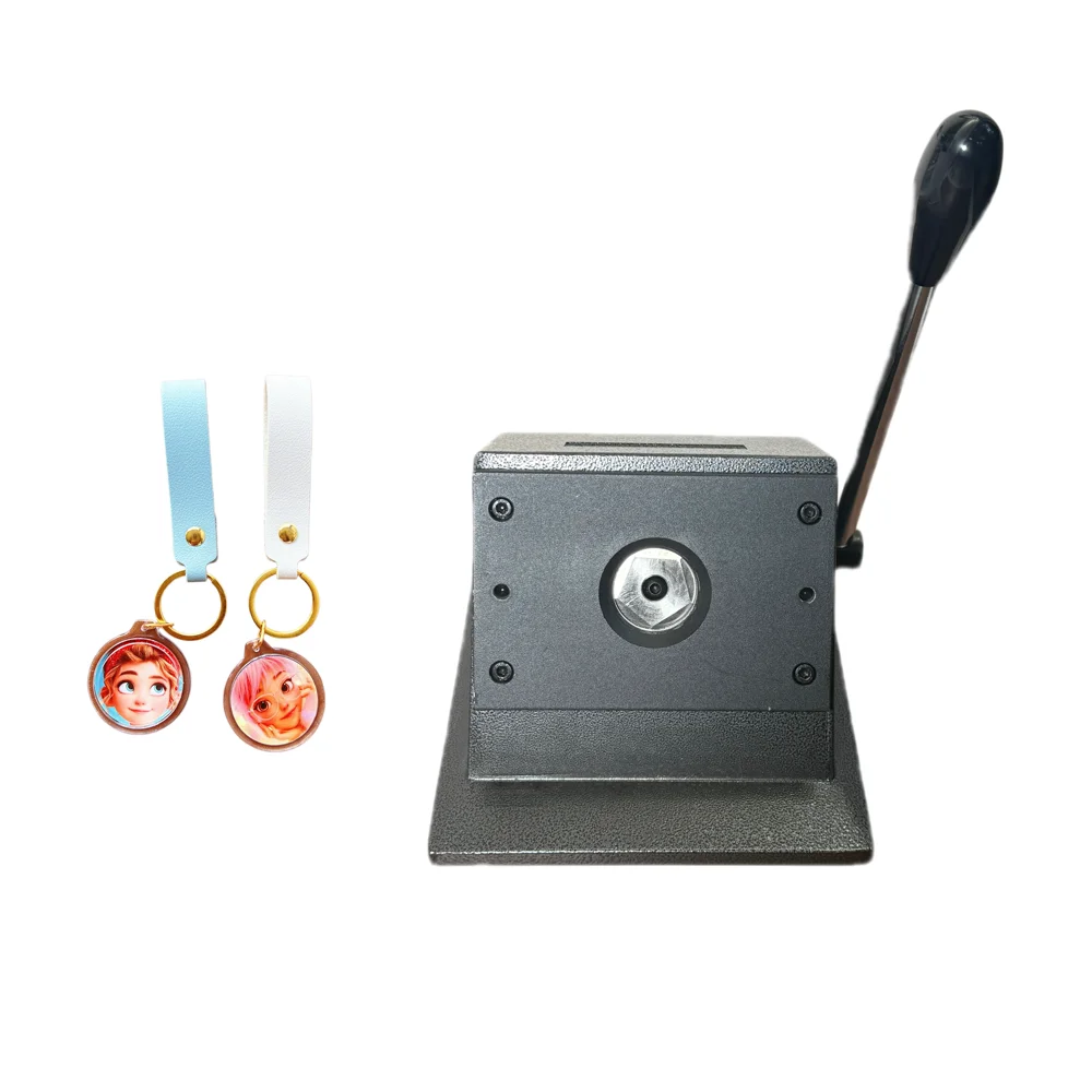 Custom Photo Acrylic Keyring Making Machine, DIY Transparent Frame Keychain Maker with 1000 Sets Blank Materials