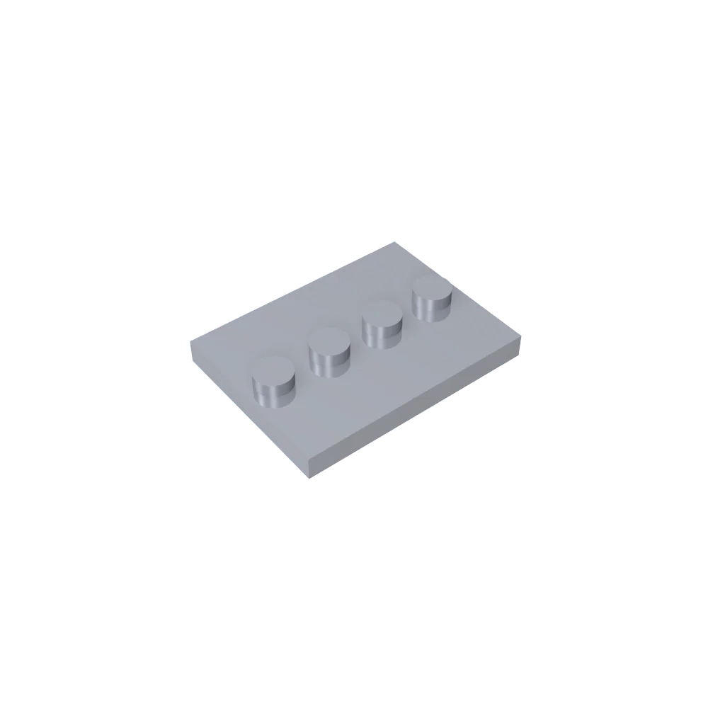 GDS-980 Tile, Modified 3 x 4 with 4 Studs in Center compatible with lego 88646 17836  DIY Educational Building Blocks