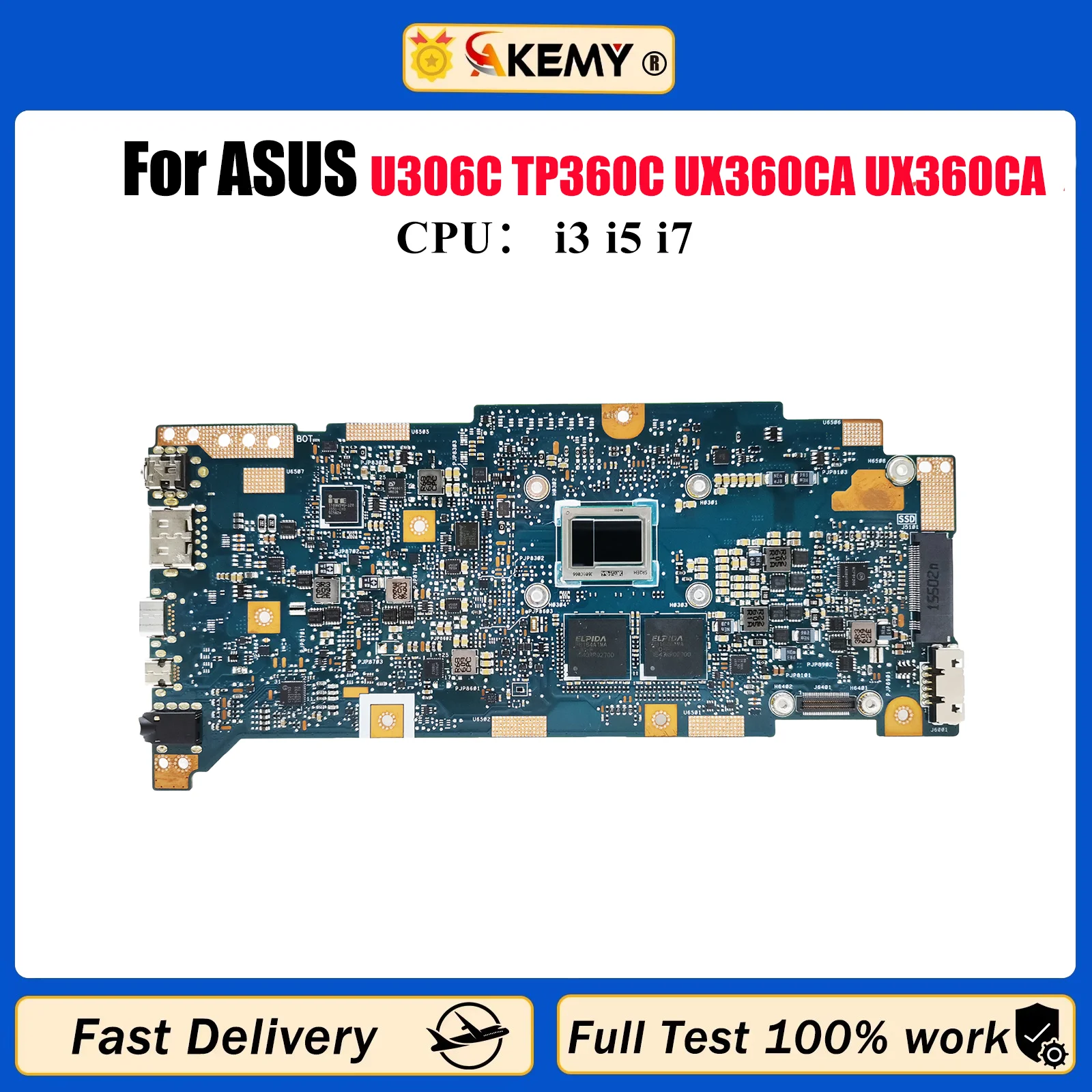 

UX360CA Материнская плата для ноутбука ASUS ZenBook UX360C U306C TP360C U360CA Материнская плата для ноутбука с процессором i3 i5 i7 100% tests OK stk