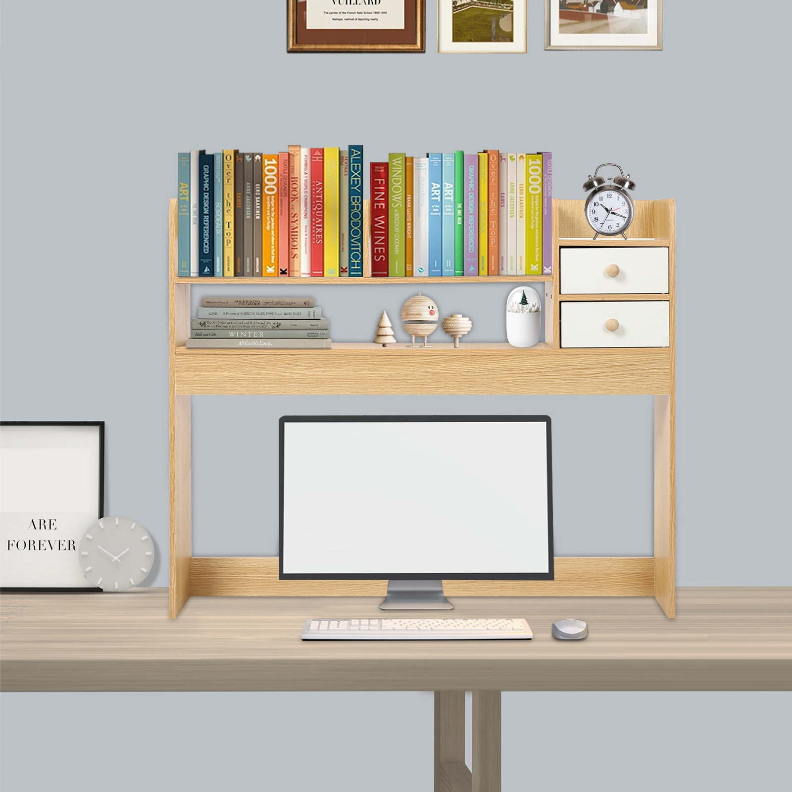 

Home desktop bookshelf Computer desktop shelf Multi-layer storage shelf Simple small combination bookcase