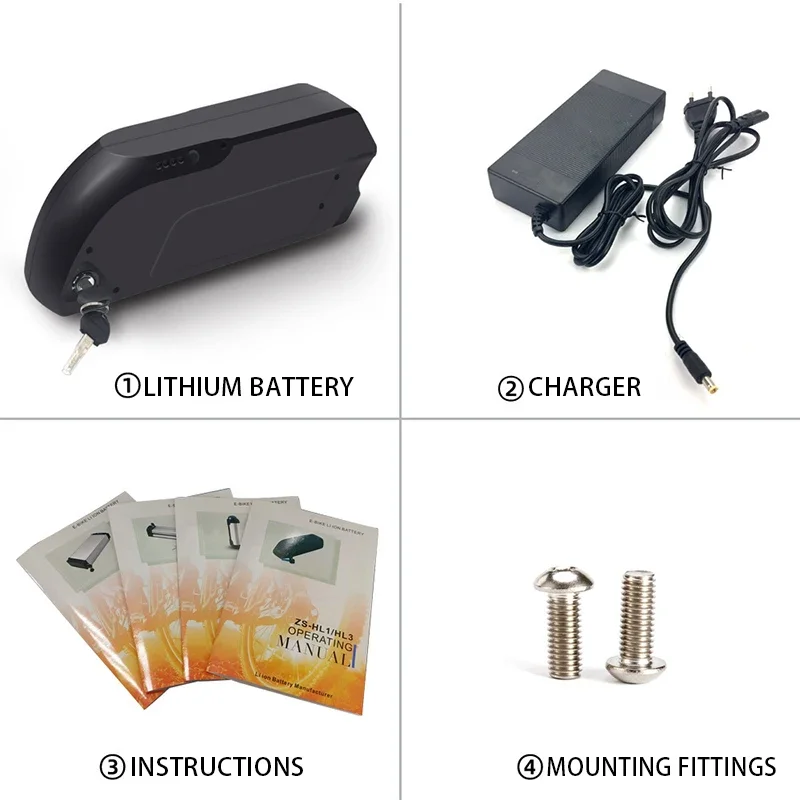 Batería de litio para bicicletas eléctricas, pila de litio de 36v, 48v, 15Ah/17,5 Ah para modificar bicicletas de montaña, Tiger Shark