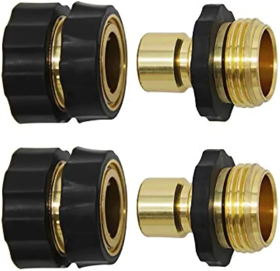 

3/4 Inch Garden Hose Fitting Quick Connector Male and Female Set, 2 Set