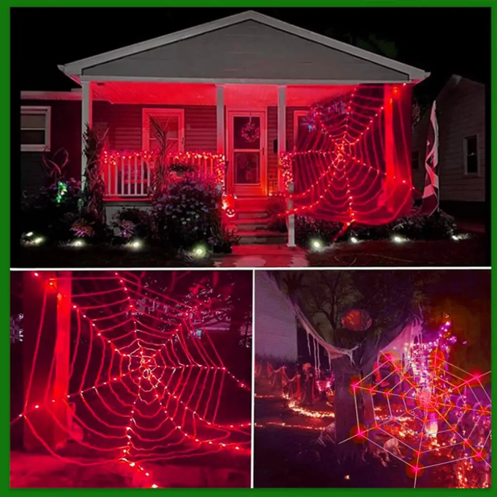 Spider Web Halloween Decoration Fixable Simulation Spider-Web Decor Scary Cobweb Horror Party Outdoor Simulation Props