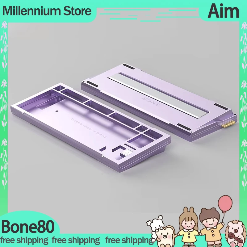 Aim Bone80 Mechanical Keyboard Case Aluminium Alloy Pcb Custom Gamezone Gamer Magnetic Switch Keyboard For Wooting 80he Gift