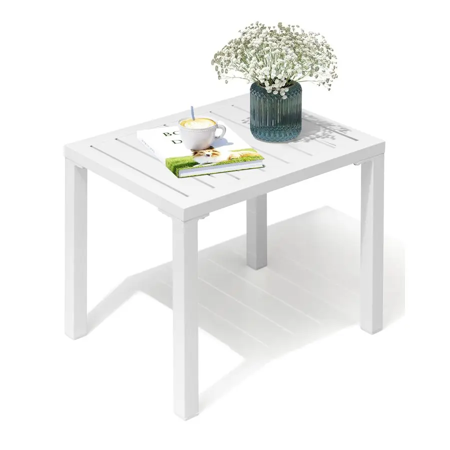 

Приставной столик для улицы, прямоугольный алюминиевый столик, небольшой кофейный столик для патио и бистро, для использования на улице и в помещении