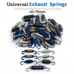 2Pcs Universal Motorcycle Exhaust System Fully Rotatable Stainless Steel Springs Hooks 40MM 50MM 60MM 70MM 80MM