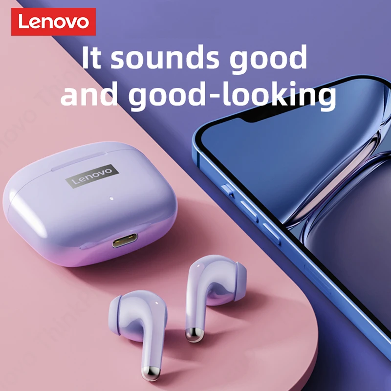 Green Color Choice Lenovo LP40 Pro TWS Bluetooth 5.3 Earphones Wireless Sport Noise Reduction Headphones Touch Control 2025 New