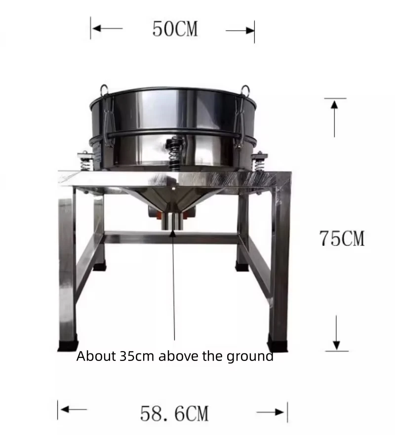 50CM Diameter Stainless Steel Powder Granule Vibrating Sieve Electric Screen Shaker Machine