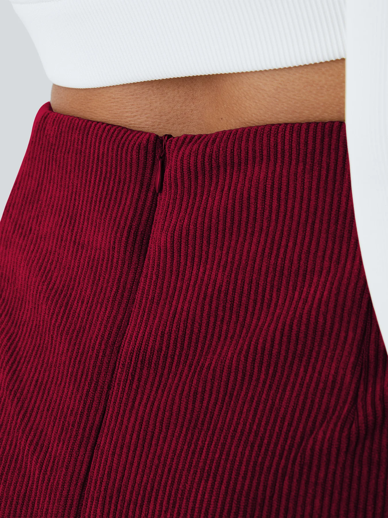 Women's Spring and Autumn New Corduroy Front Wrap Culottes Asymmetrical Cut Split Mini Bottoms