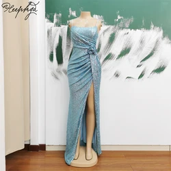 New Design 2024 Long Baby Blue Evening Dress Stunning Sequin Spaghetti Straps Mermaid Sexy Prom Party Gowns In Stock