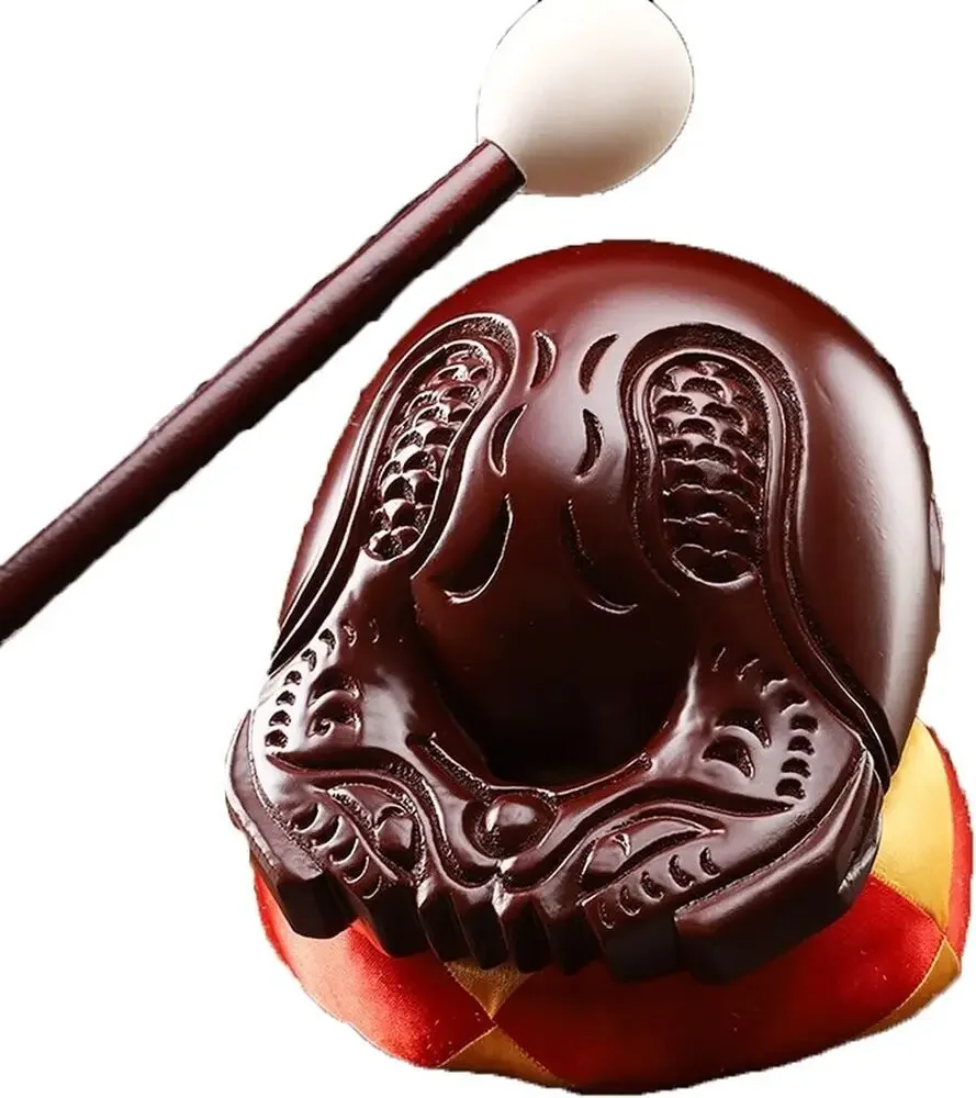 3.5in Buddhist Buddha Camphor Wood Muyu Buddism Taoism Shaolin Monks Wooden Fish