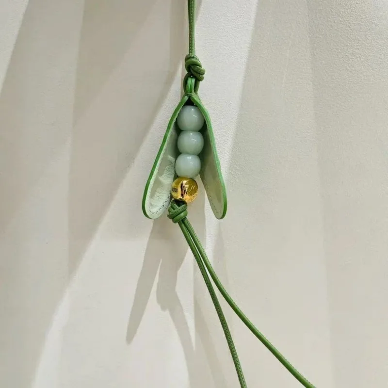 Pea Pendant Bag Parts New Original Art Cute Green Bean Pod Bag Hanger Car Interior Key Pendant Bag Hanging Decoration Pendant