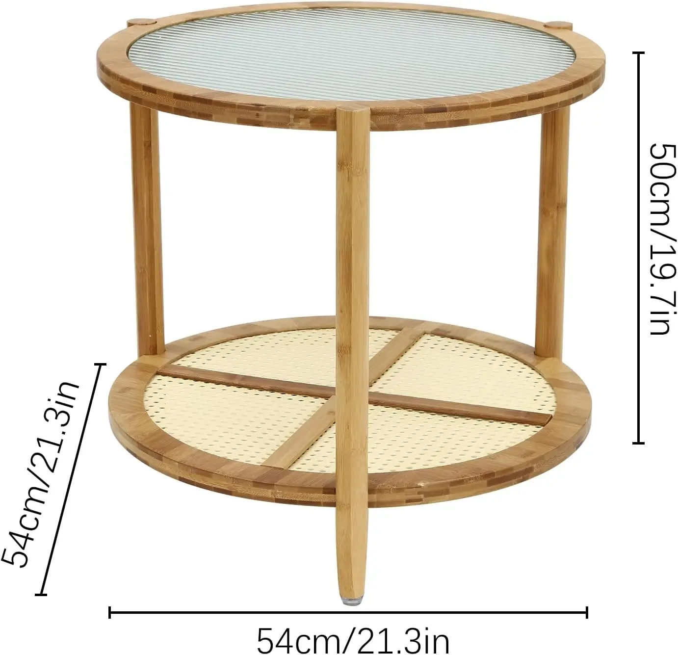 Round Coffee Table 2 Tier Farmhouse End Coffee Tray Snack Table With Storage Small Wooden Coffee Table For Living Room Office