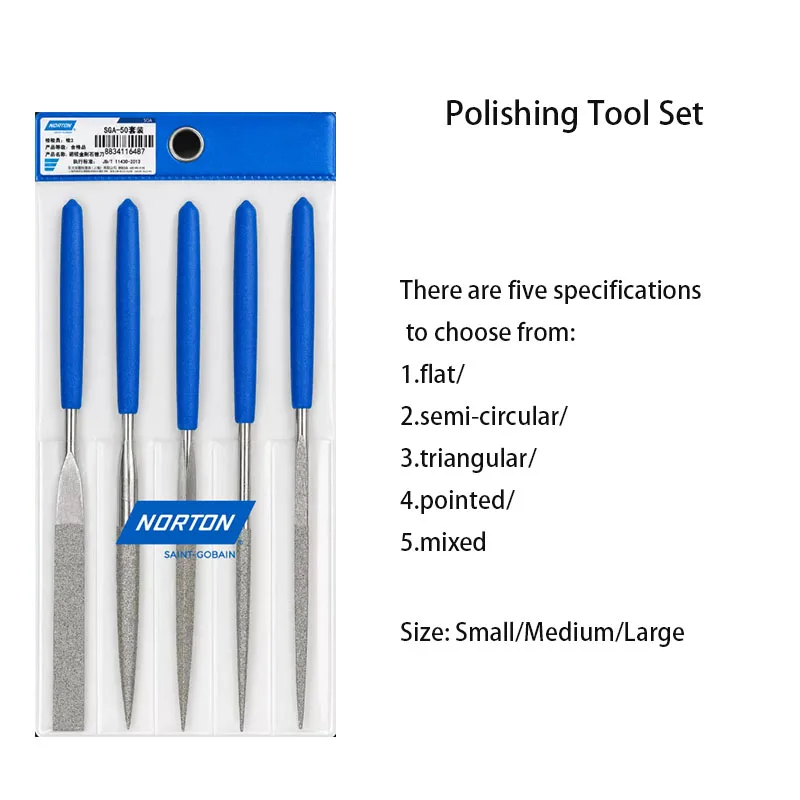 5PCS 2026 Diamond File Set High Hardness Stone Polishing Tool Flat Triangle shaped Precision Hand Polishing Alloy File Set