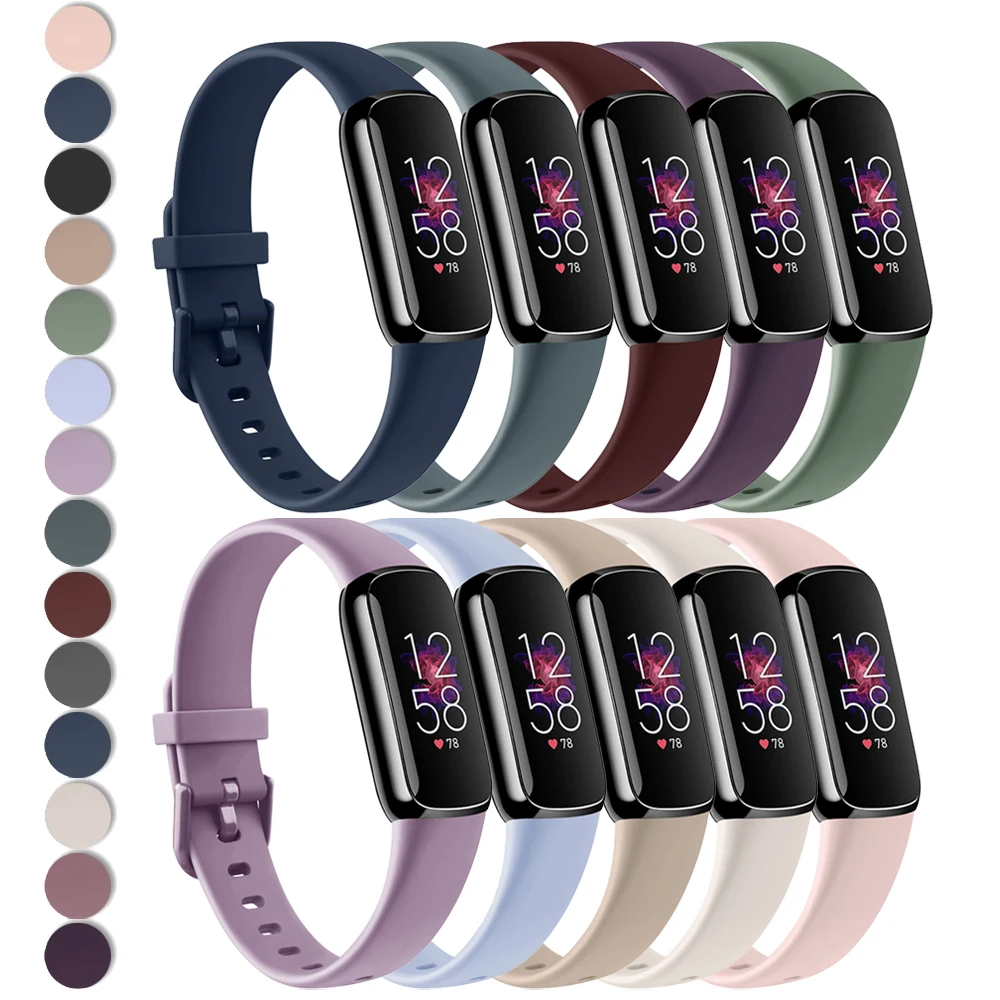 Silicone Watch Band para Fitbit Luxury, Soft Sports Smart Watch Bracelet, Substituição de pulseira