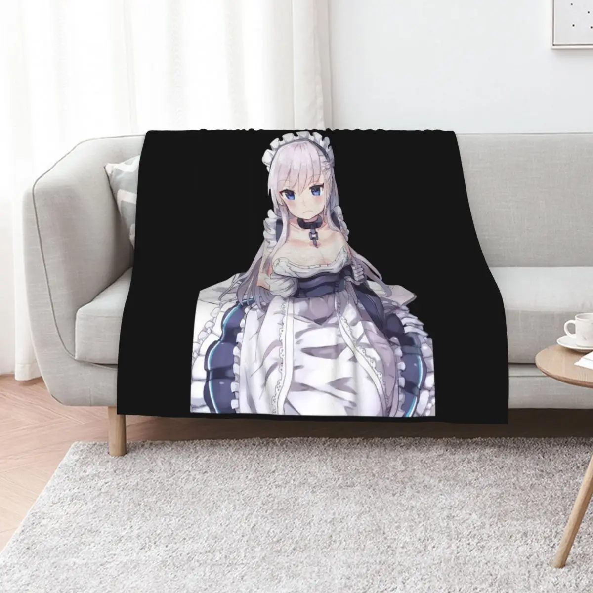 Azur Lane Belfast Throw Blanket Nap blankets and throws Shaggy Custom Blankets For Bed Cute Plaid Blankets