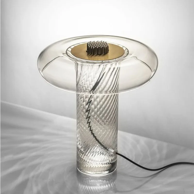 Nordic personalized twisted glass desk lamp modern LED decorative lamp study bedroom bedside designer Table lamp