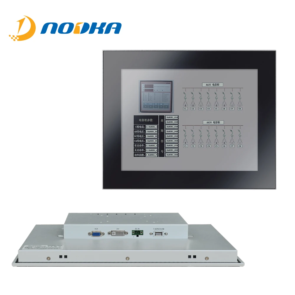 Nodka 15 inch lcd DC24V waterproof industrial grade flat screen display touch mon itor