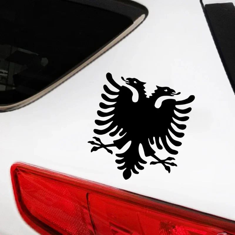 ملصق سيارة ألباني برأسين من الفينيل، ملصق سيارة نسر مقاوم للماء على النافذة الخلفية لمصد الشاحنة