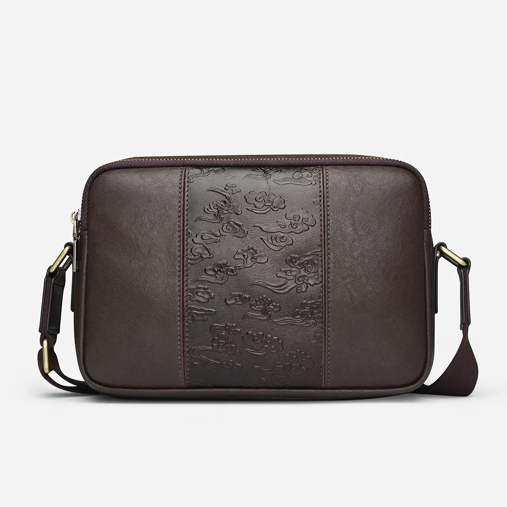 

New Men's Genuine Leather Crossbody Bag Vintage Shoulder Bag for Business Casual & Daily Use