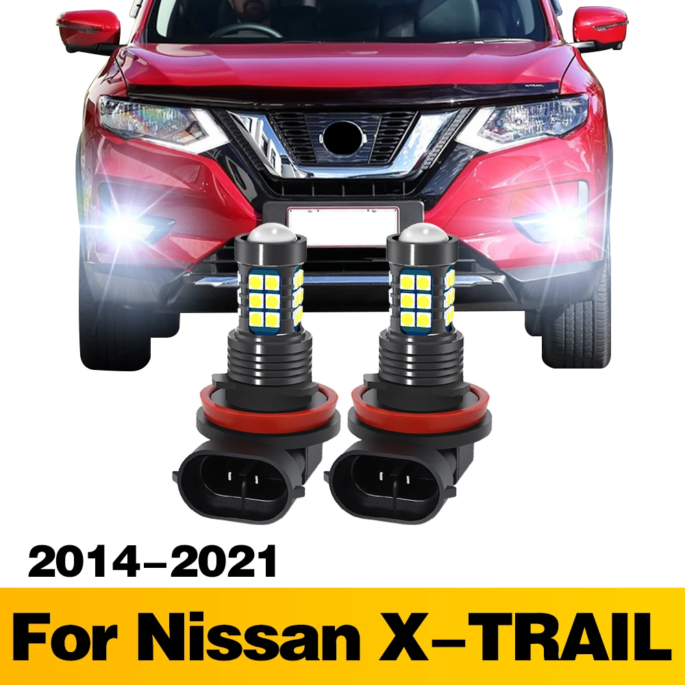 

2Pcs LED Lamp Car Front Fog Light Accessories For Nissan X-TRAIL 2014 2015 2016 2017 2018 2019 2020 2021