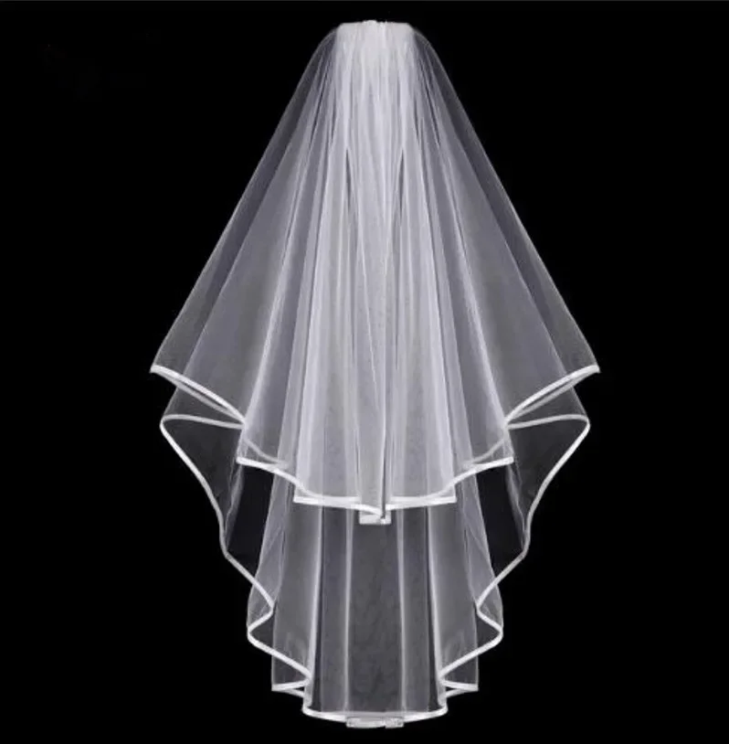 

White Ivory Two Layer Short Wedding Veil Bridal Bride Bride Veils 2025