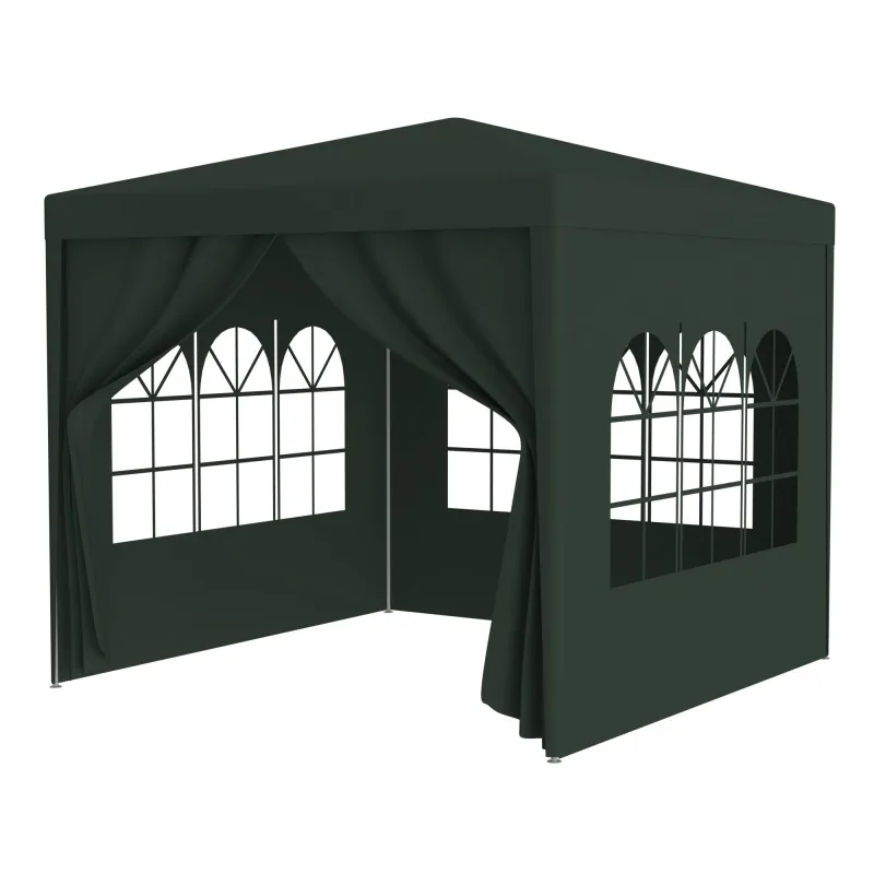 ！@10x10FT Modern Outdoor Party Tent Stainless Steel Heavy-Duty Wedding Canopy Gazebo 4 Removable Sidewalls Outdoor Furniture