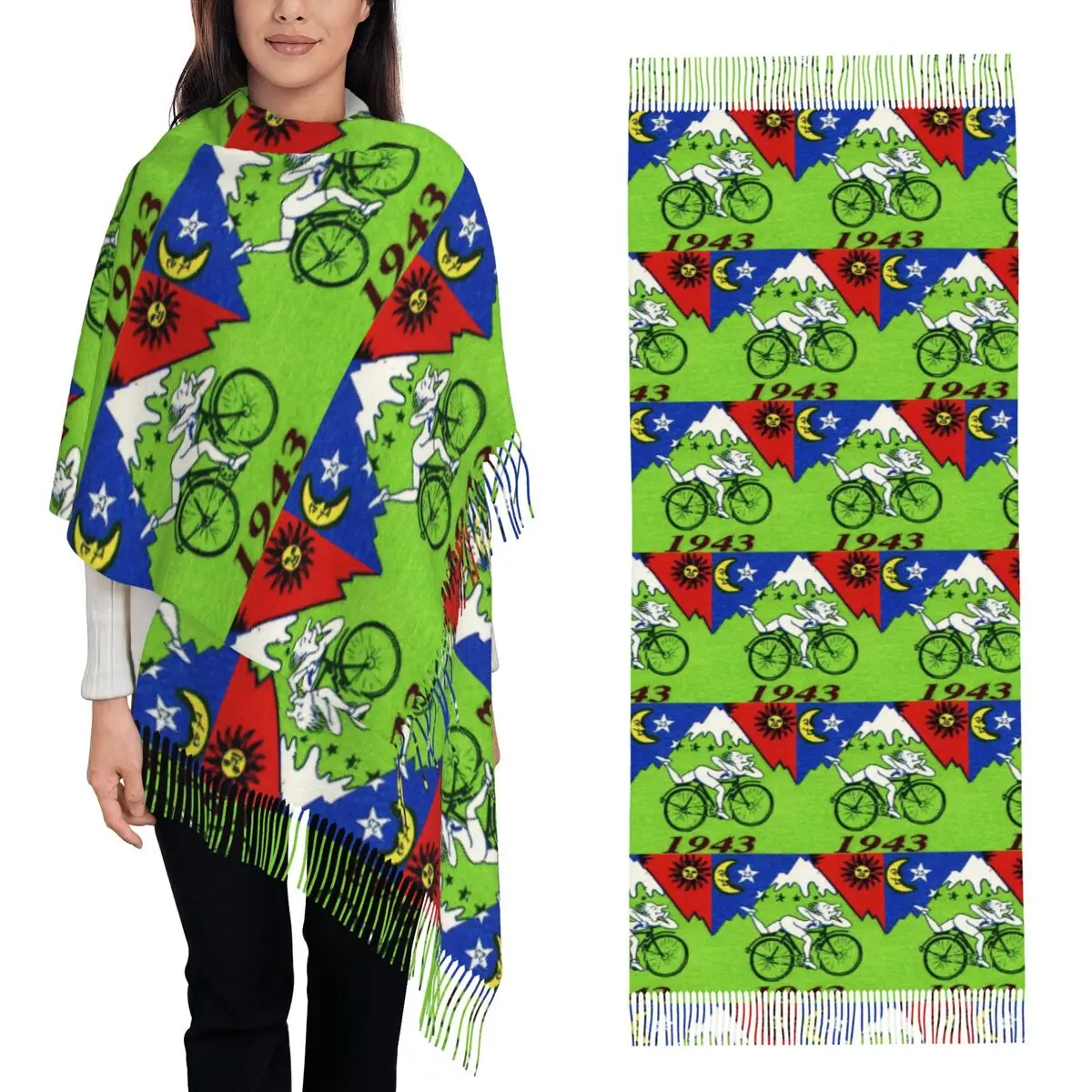 

Альберт Хоффман ЛСД велосипедный дневный шарф шарфы с кисточками женские мягкие теплые шали и накидки длинная осенне-зимняя шаль